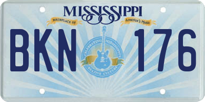MS license plate BKN176