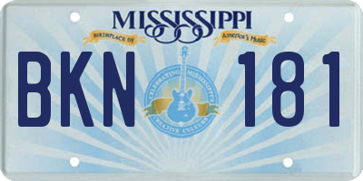 MS license plate BKN181