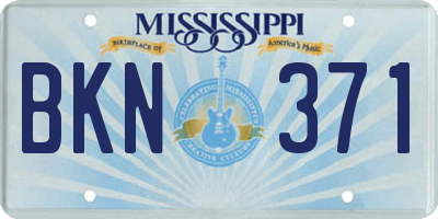 MS license plate BKN371