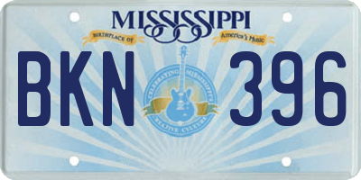 MS license plate BKN396