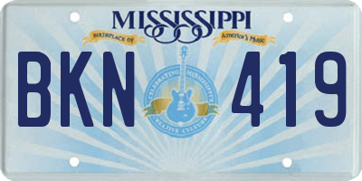 MS license plate BKN419