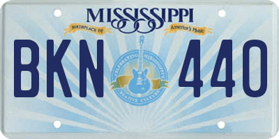 MS license plate BKN440