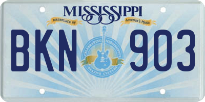 MS license plate BKN903