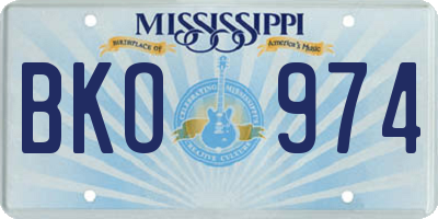 MS license plate BKO974