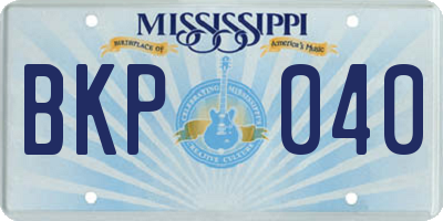 MS license plate BKP040