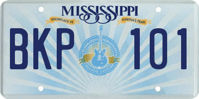 MS license plate BKP101