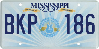 MS license plate BKP186