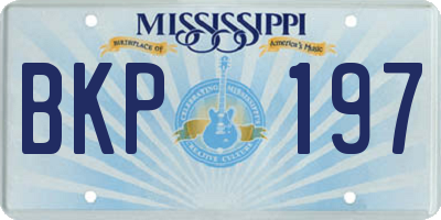 MS license plate BKP197