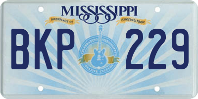 MS license plate BKP229