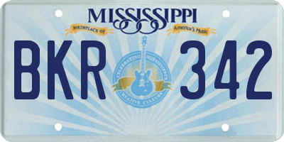 MS license plate BKR342
