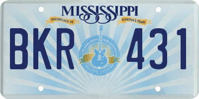 MS license plate BKR431