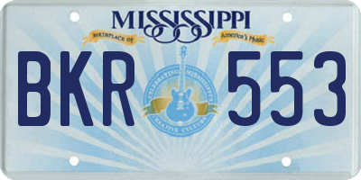 MS license plate BKR553