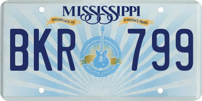 MS license plate BKR799