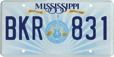 MS license plate BKR831