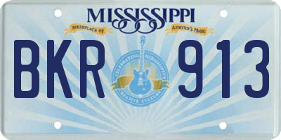 MS license plate BKR913