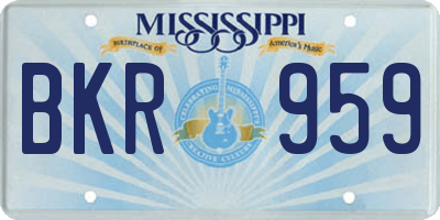 MS license plate BKR959