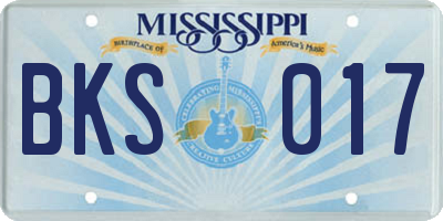 MS license plate BKS017
