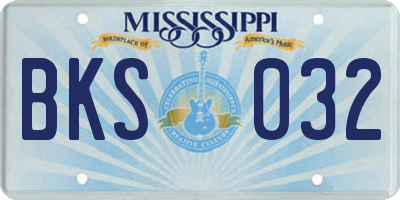 MS license plate BKS032