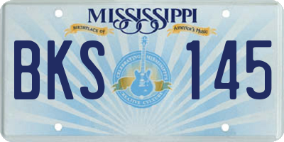 MS license plate BKS145