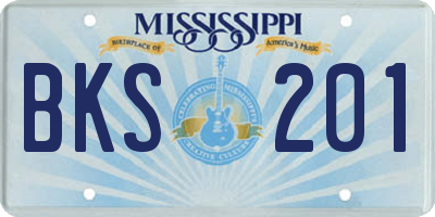 MS license plate BKS201