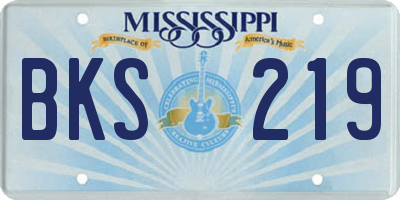 MS license plate BKS219