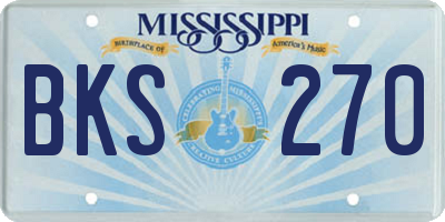 MS license plate BKS270