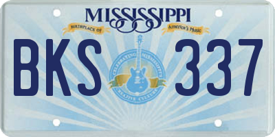 MS license plate BKS337