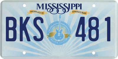 MS license plate BKS481