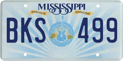 MS license plate BKS499