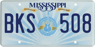 MS license plate BKS508