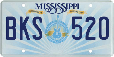 MS license plate BKS520