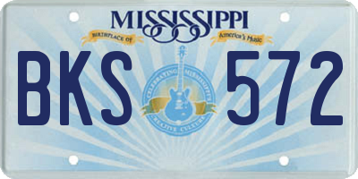 MS license plate BKS572