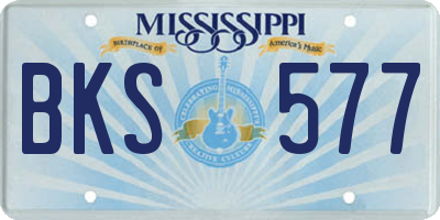 MS license plate BKS577