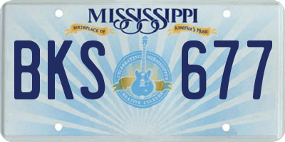 MS license plate BKS677