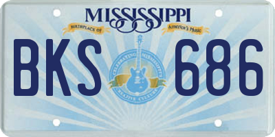 MS license plate BKS686