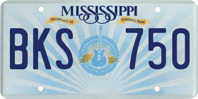 MS license plate BKS750