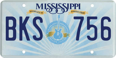 MS license plate BKS756