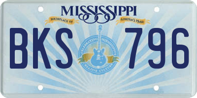 MS license plate BKS796