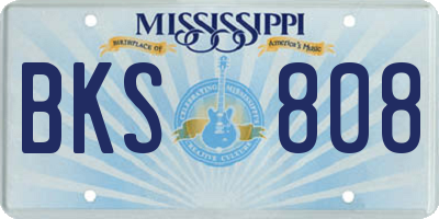 MS license plate BKS808