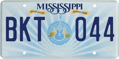 MS license plate BKT044