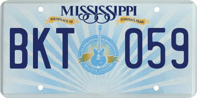 MS license plate BKT059