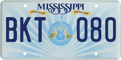MS license plate BKT080