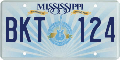 MS license plate BKT124