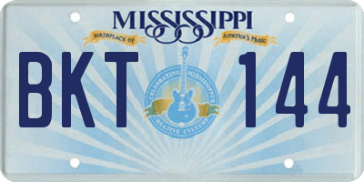 MS license plate BKT144