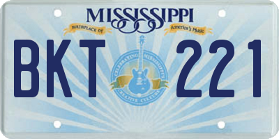 MS license plate BKT221