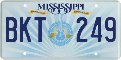 MS license plate BKT249