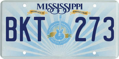 MS license plate BKT273