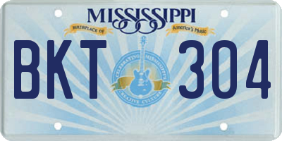 MS license plate BKT304