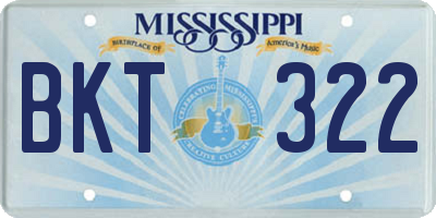 MS license plate BKT322
