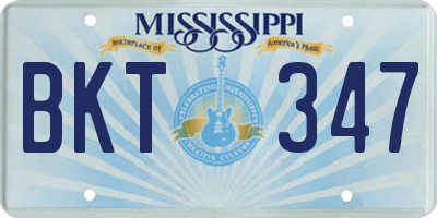 MS license plate BKT347